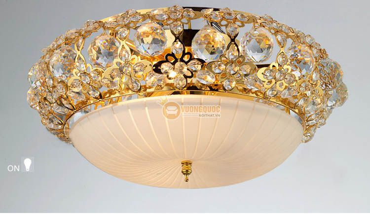 Đèn ốp trần pha lê gắn đá tinh xảo CM162-2